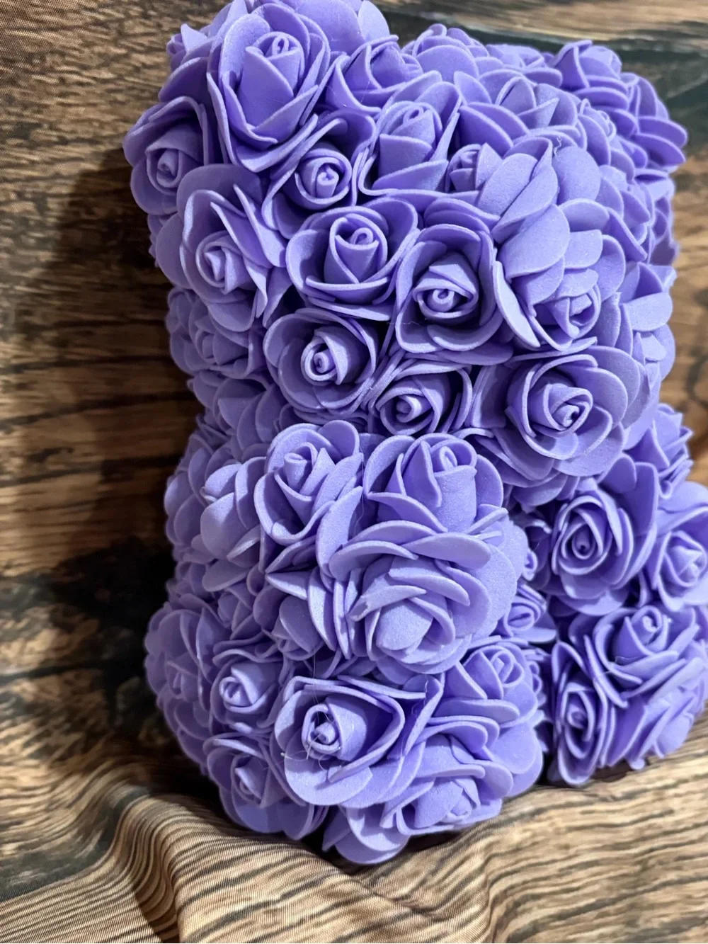 Lavender Rose Foam Bear - Decorative Floral Teddy
